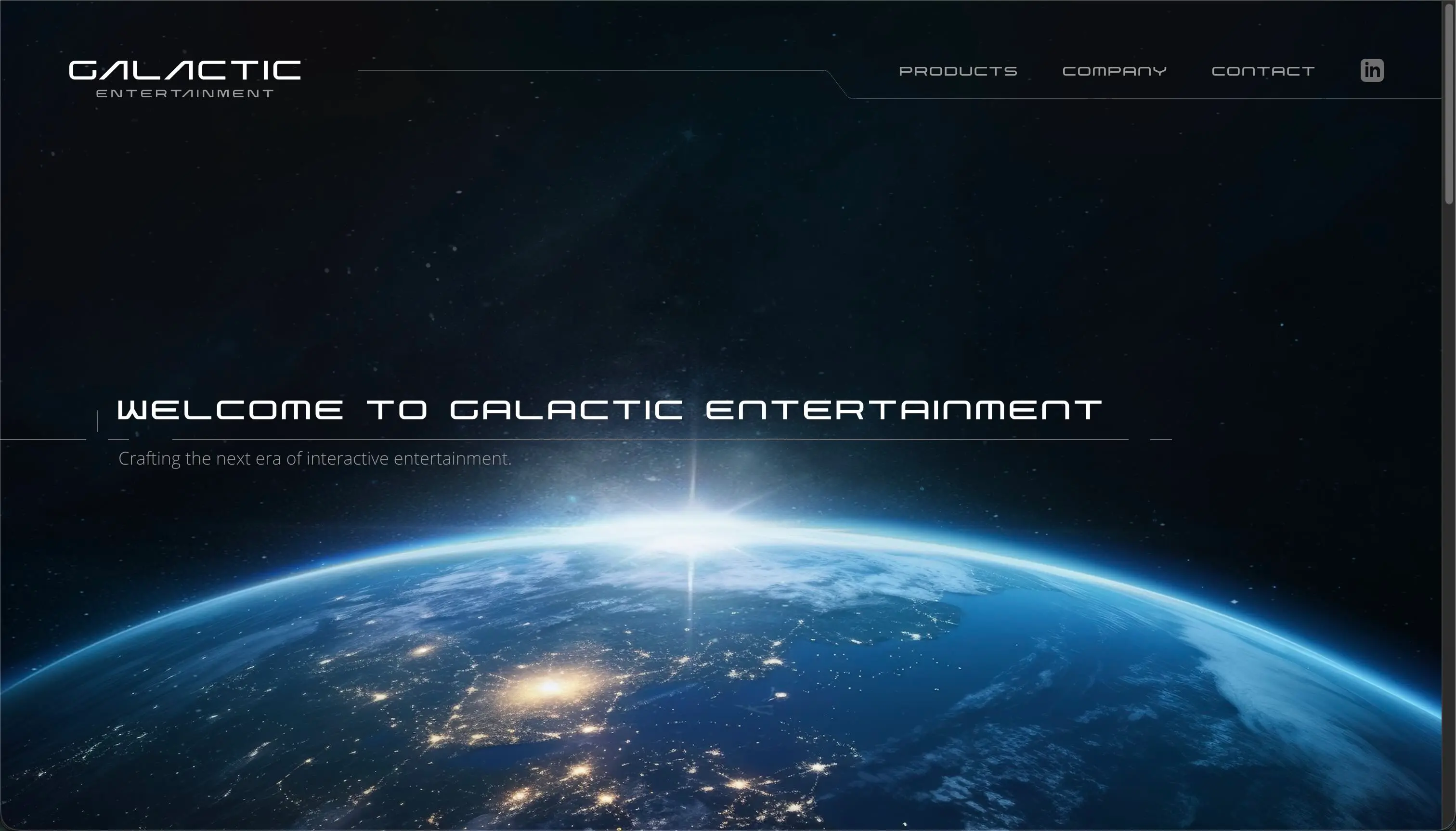 Galactic Entertainment Landing Web